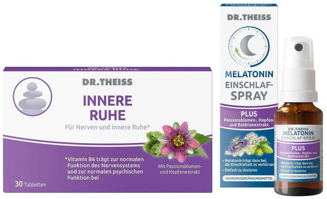 Dr. Theiss Innere Ruhe 30 Tabletten + Melatonin Einschlaf-Spray Plus