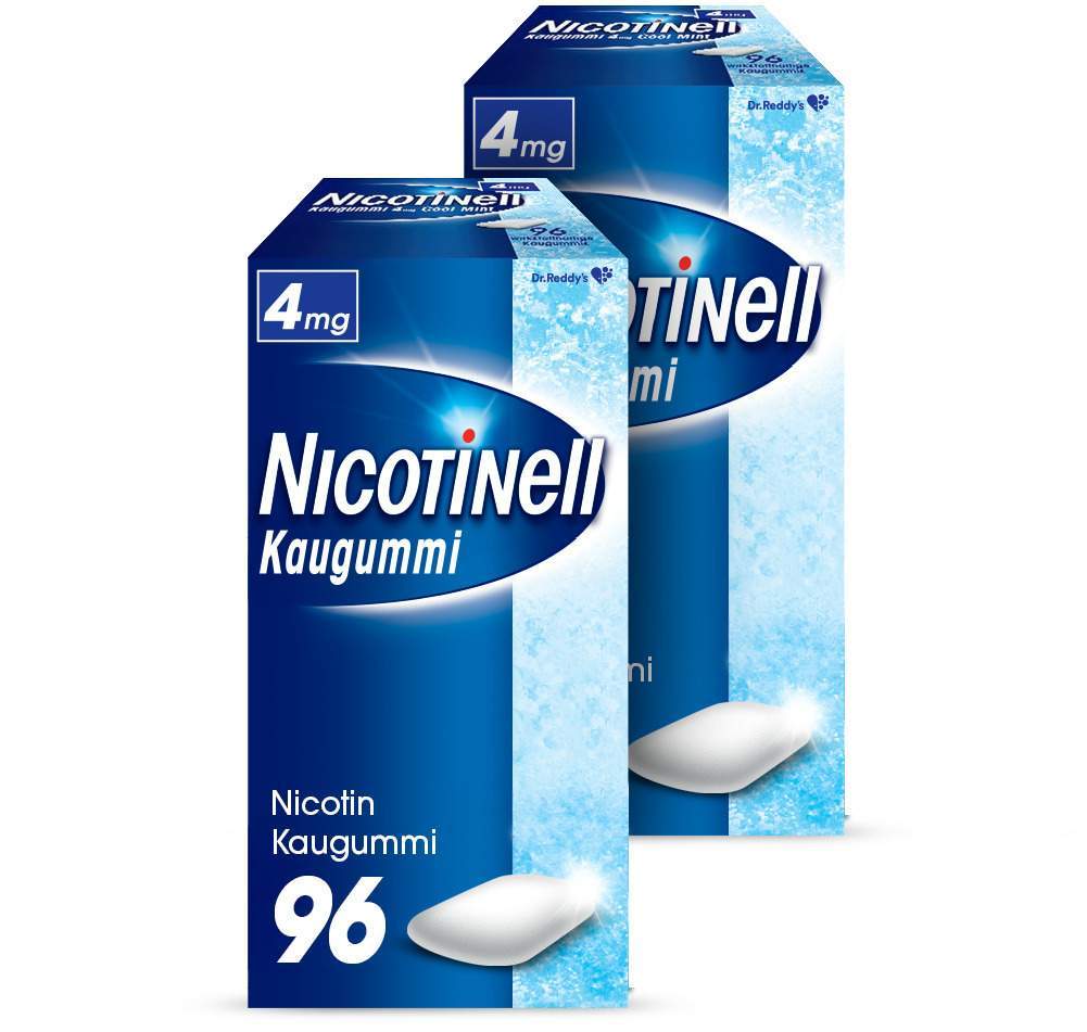 Nicotinell 4 mg Kaugummi Cool Mint 2 x 96 Stück