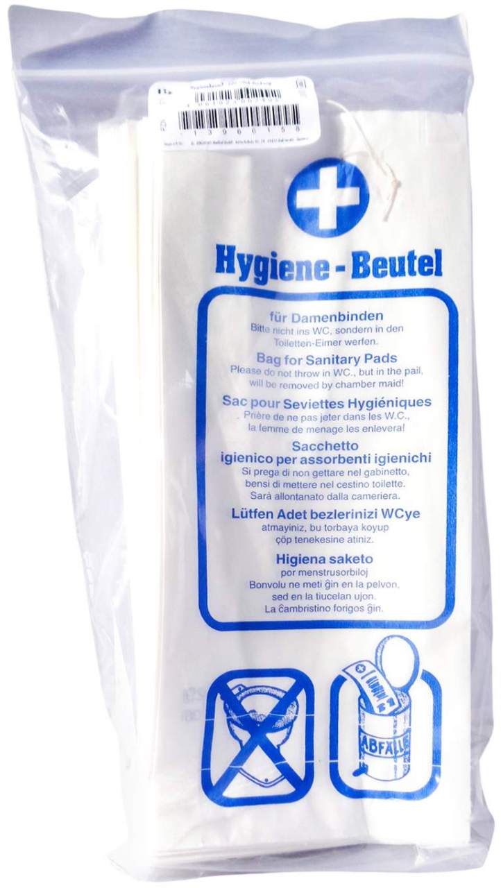 Hygienebeutel Papier 100 Stück - Hygienebeutel für Damenbinden
