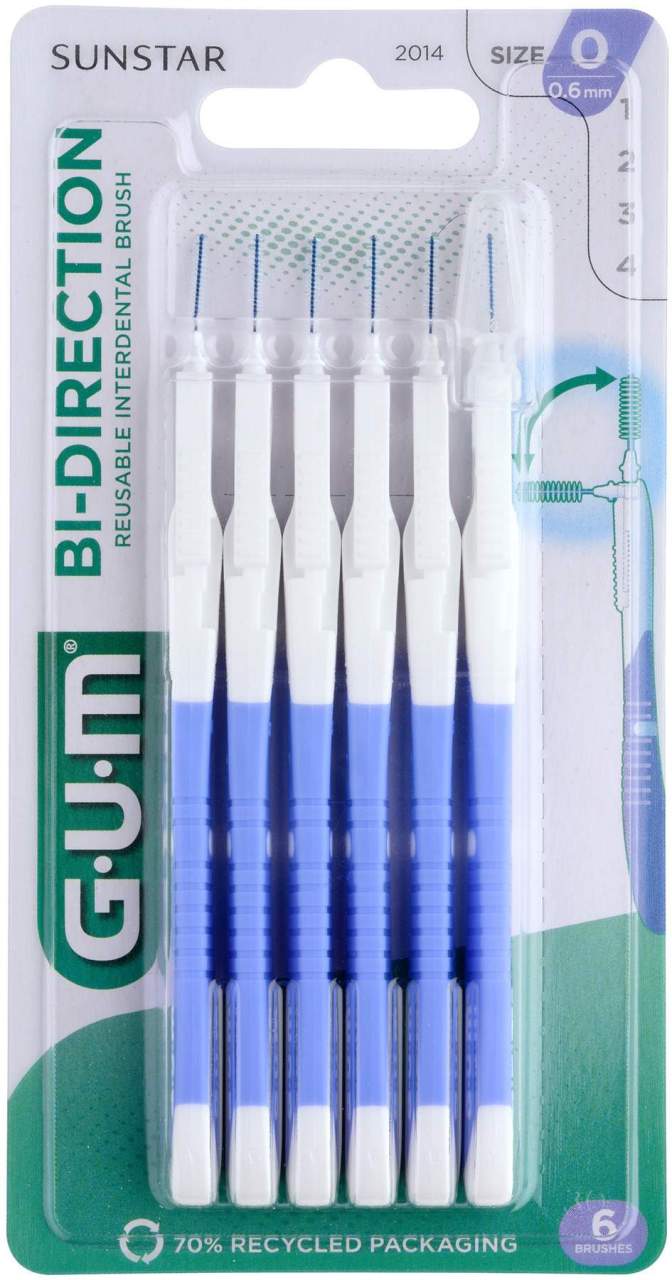 GUM Bi-Direction Interdentalbürste 0,6 mm Lila Kerze