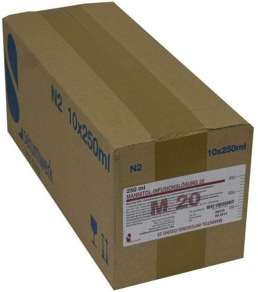 Mannitol Infusionslösung 20 10 X 250 ml Infusionslösung - Infusionslösung