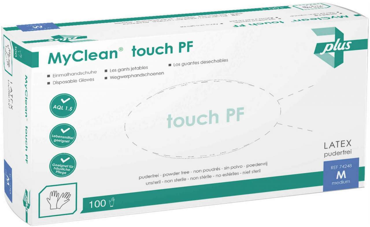 Myclean Touch Pf Handsch.Unsteril Latex Gr.M 100 S - Latexhandschuhe