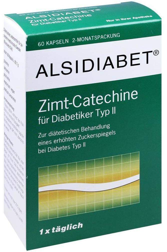 Alsidiabet Zimt Catechine Für Diabetes Typ II 60 Kapseln - Unterstützend bei Diabetes