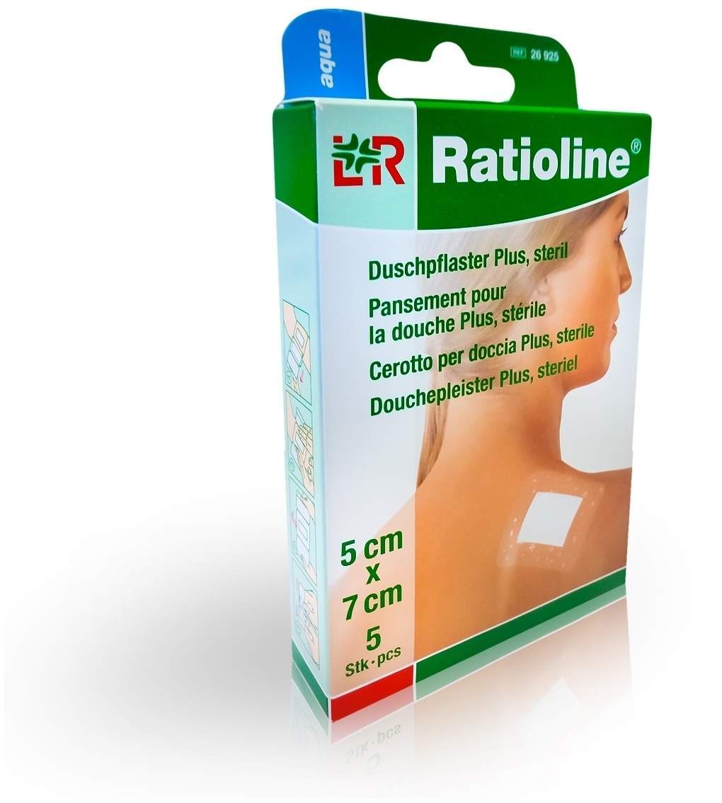 RATIOLINE aqua Duschpflaster Plus 5x7 cm steril