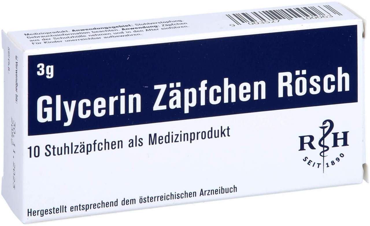 Glycerin Zäpfchen Rösch 3 G Gegen Verstopfung 10 Stück - Bei Verstopfung