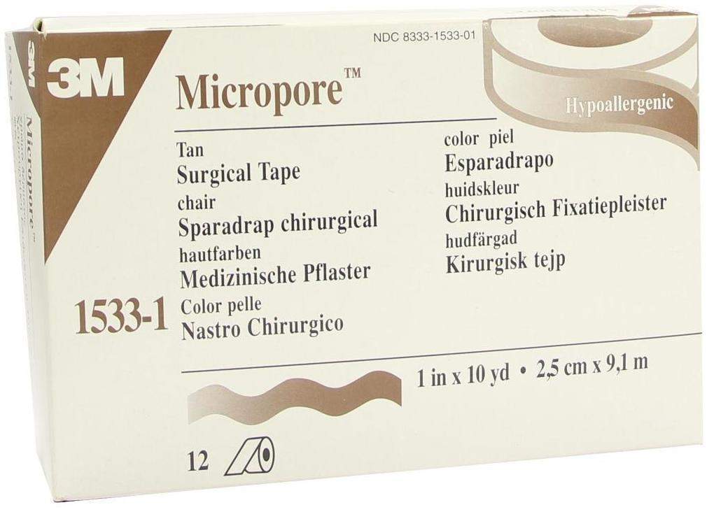 MICROPORE Vliespflaster 2, 5 cmx9, 1 m haut 1533-1 12 St Pflaster