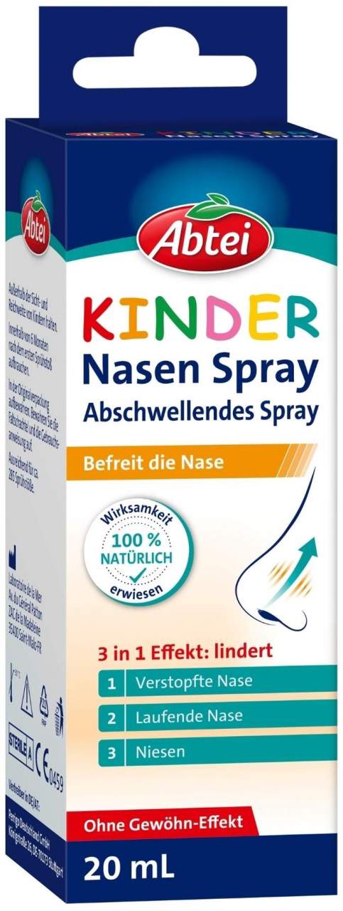 Abtei Kinder Nasen Spray 20 ml - Befreit die verstopfte Nase