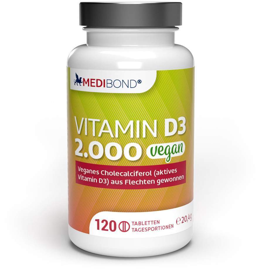 Vitamin D3 2.000 Vegan Medibond 120 Tabletten