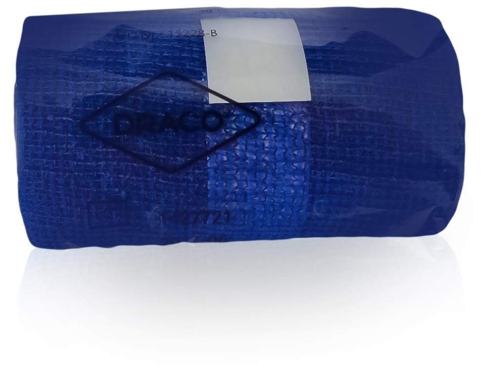 DRACOELFI haft color elastische Fixierbinde 8 cm x 4 m blau, 1 Stück