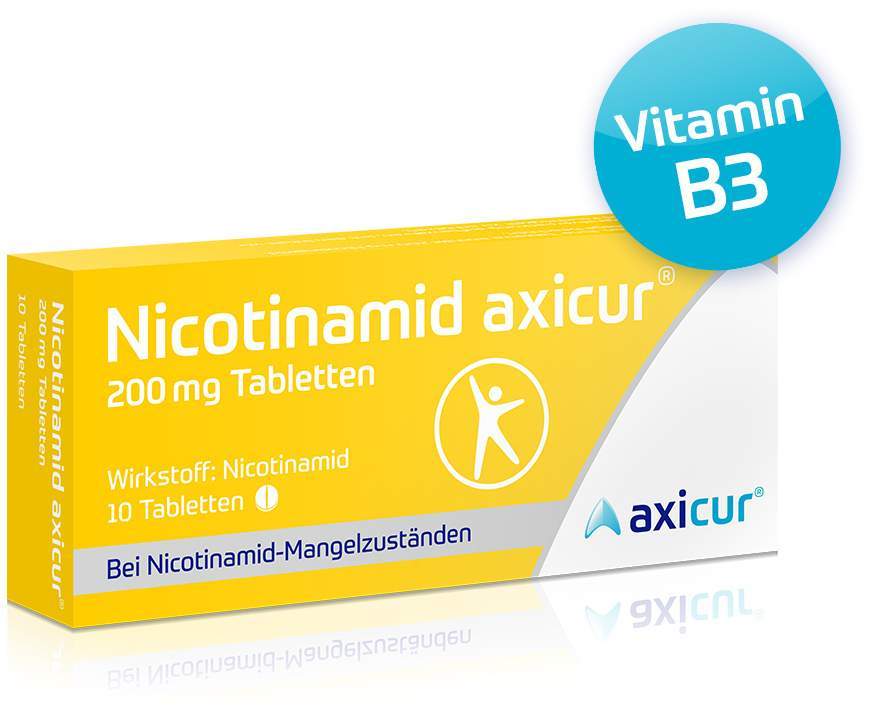 Nicotinamid Axicur 200 mg 10 Tabletten - Bei Nicotinamid-Mangel