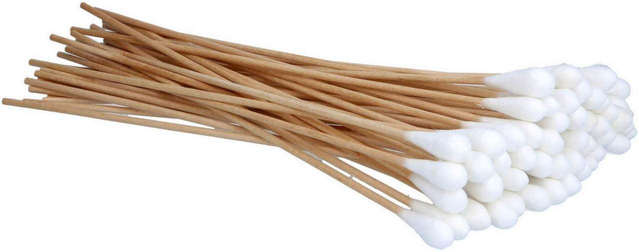 Wattestäbchen Holz Großer Kopf 25 cm 50 Stück - Wattestäbchen