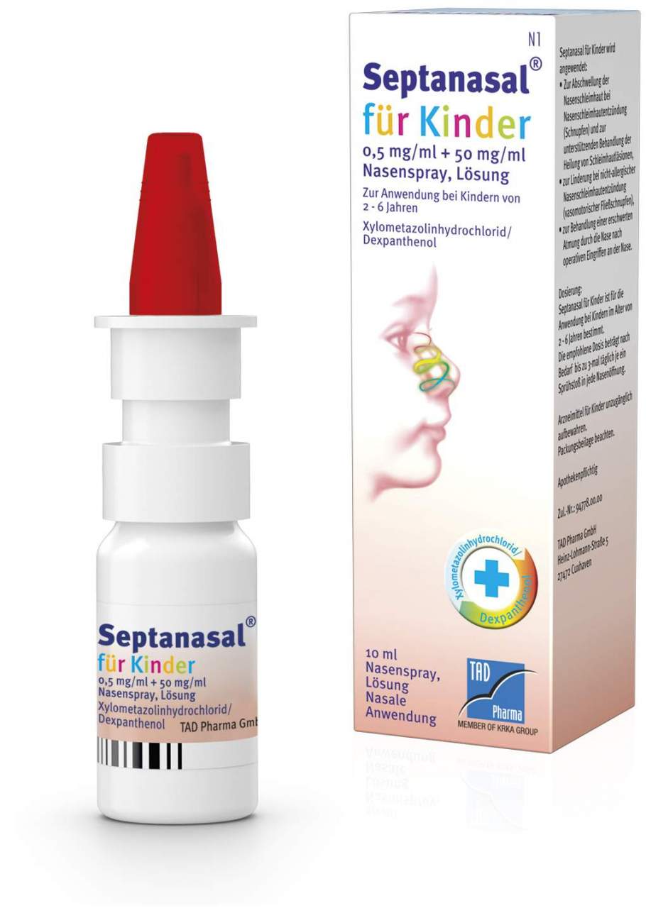 Septanasal Kinder 0,5 mg Je ml + 50 mg Je ml 10 ml - Bei Schnupfen